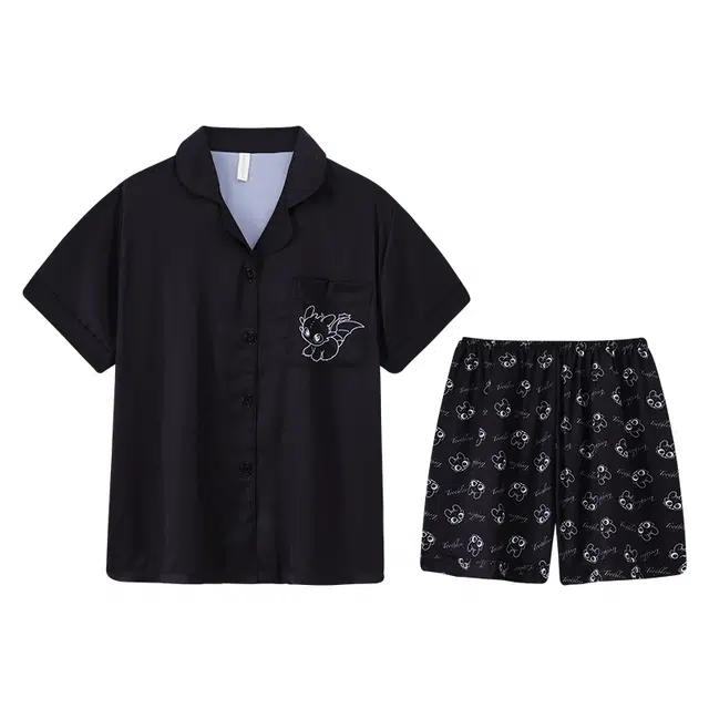 好福份 短袖卡通可爱小动物图案夏季睡衣套装 女款