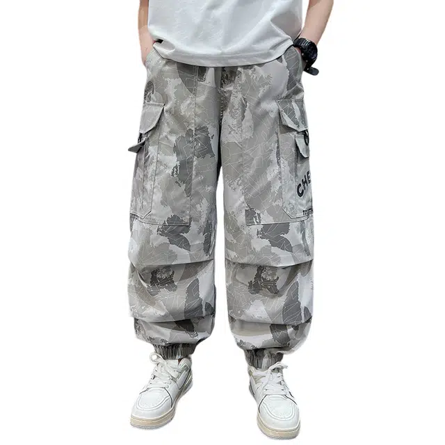 雅鹿长裤 舒适简约基础百搭 迷彩色 儿童款