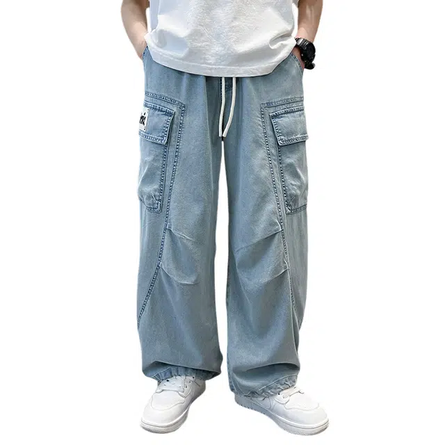 雅鹿长裤 舒适休闲亲肤百搭 蓝色 青少年