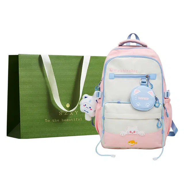 三只小鸭 可爱卡通猫咪小清新 尼龙 双肩包 男女同款情侣款 多色