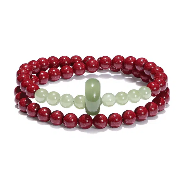 【普陀山官方已过香】  普陀山文创 简约百搭 福星高照 新中式转运珠 花开富贵 事业有成 步步高升 朱砂 手串 男女同款情侣款