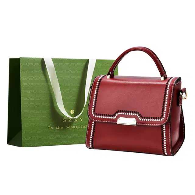 三只小鸭 时尚百搭 质感面料 单肩包 女款 酒红色/卡其/绿色/黑色/粉色/米色