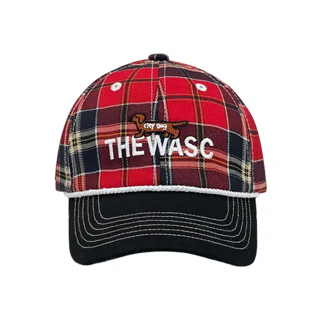 浪莎 美式复古腊肠小狗刺绣春夏季痞帅街头嘻哈格纹休闲百搭防晒遮阳大头围显脸小 棉 鸭舌帽 男女同款情侣款