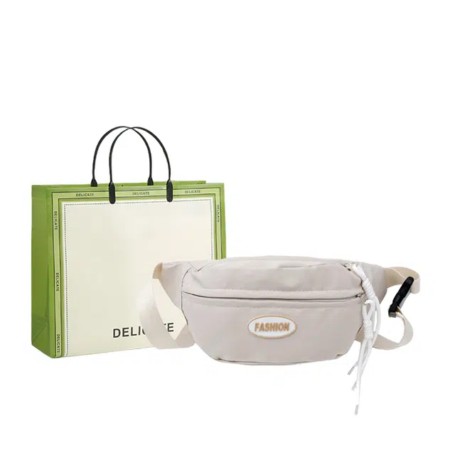 芭菲尼 大容量简约时尚机能潮运动 尼龙 单肩斜挎胸包 常规 男女同款情侣款 白色/黑色/红色/浅绿色