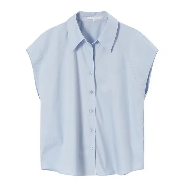 潞优野 时尚洋气百搭翻领宽松休闲短袖衬衫 女款