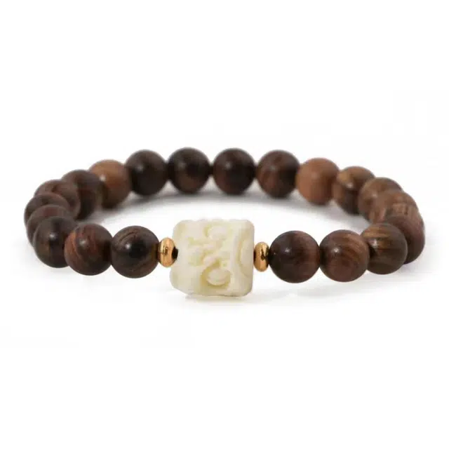 郁馨 醒狮转运诸事顺遂本命年手持盘玩佛珠简约文艺范单圈禅意典雅气质 考研考试上岸#好运 花梨木 手串 男女同款情侣款