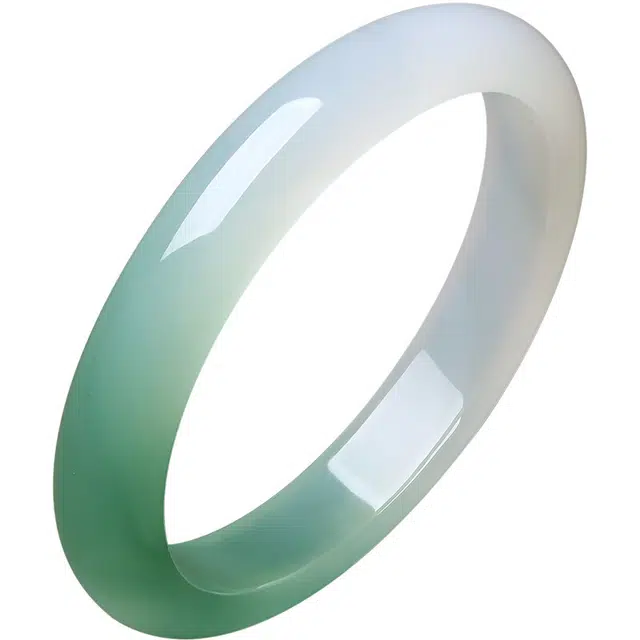 【精选高品质】 熊银匠 半山半水青山黛 冰透多翠 新中式国潮 东方国风雅韵 旗袍汉服古典宫廷风 温婉优雅贵妃镯 玉髓 手镯 女款