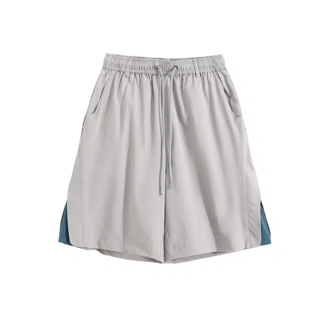 加荣 潮牌美式高街帅气青少年假两件设计感阔腿裤凉感透气五分裤松紧腰速干冰丝裤薄款户外机能夏季休闲短裤 男女同款