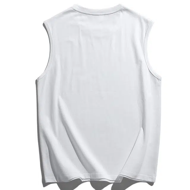 潮流纯色简约舒适百搭无袖坎肩背心 男女同款