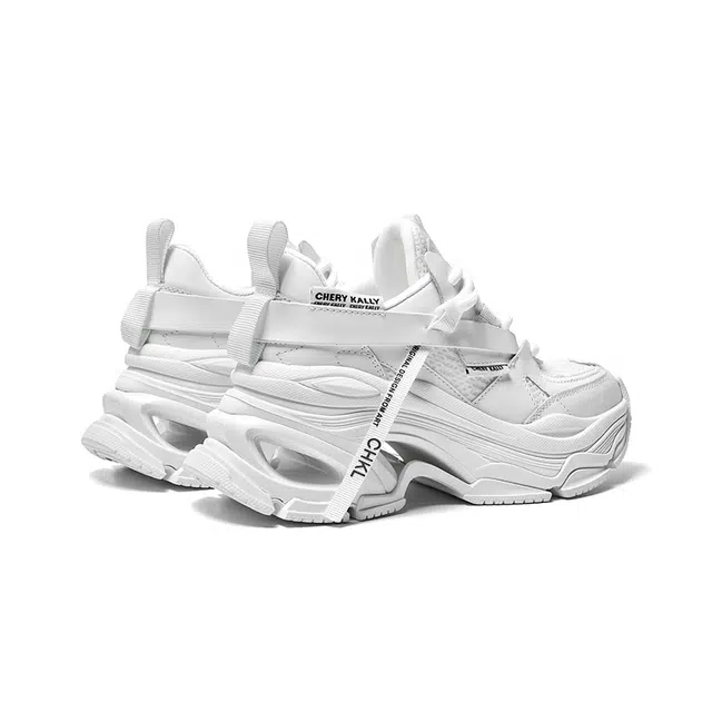 CHERYKALLY Breathable Platform Sneakers 7cm Beige