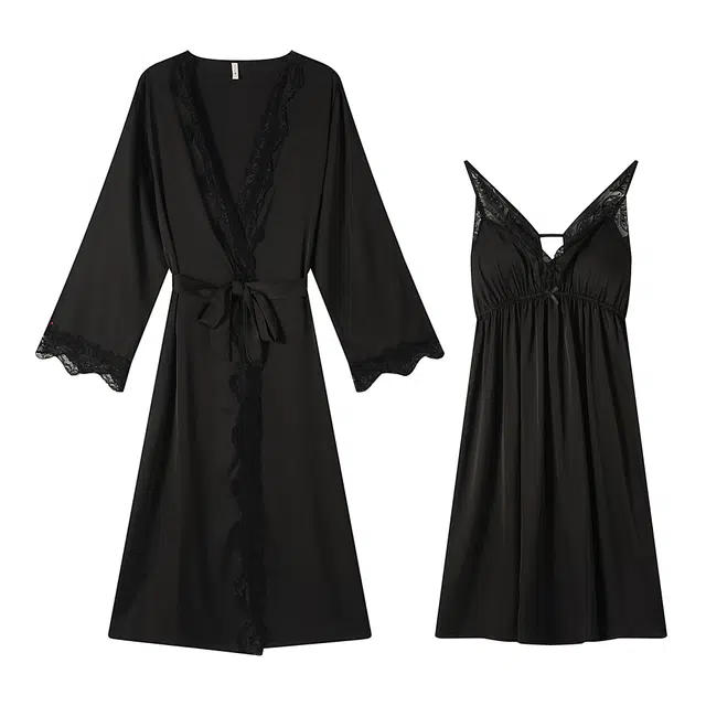 好福份 带胸垫凉感蕾丝简约休闲家居服睡衣套装 女款