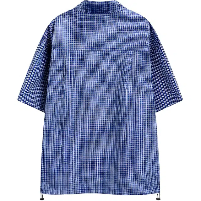 【dme】 美式简约复古格子潮牌潮流设计宽松休闲夏季短袖衬衫 男女同款