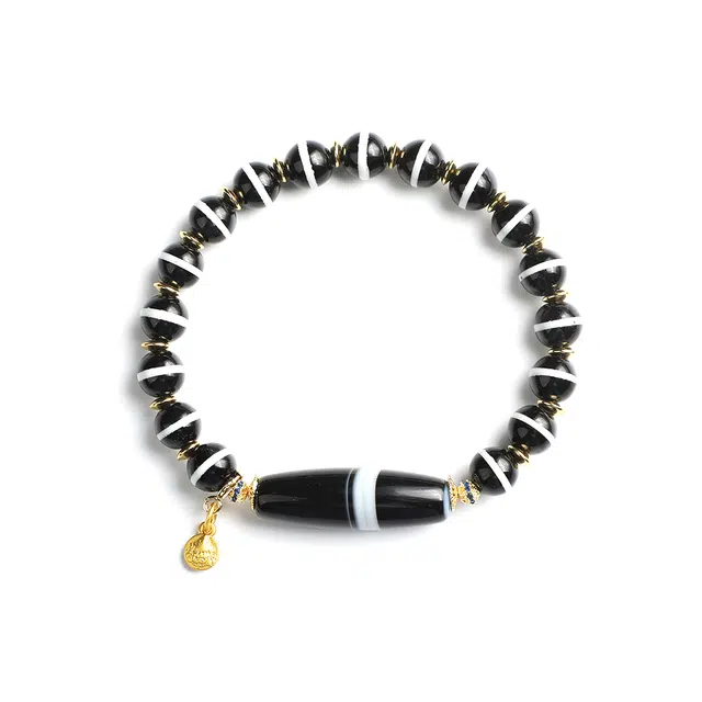 【福星高照交旺运】 玉临门 玉临门 招财进宝 藏式国风天珠手饰 时尚轻奢个性百搭#好运 玛瑙 手串 男女同款情侣款