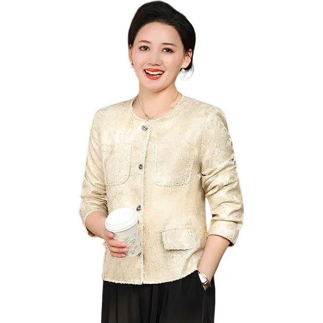 雅鹿 妈妈装舒适气质简约外套夹克 女款