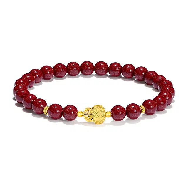 【普陀山官方已过香】 普陀山文创 新中式本命年吉祥红珠转运珠运气极佳诸事顺利福禄双全简约百搭#好运 朱砂 玉石手串 男女同款情侣款