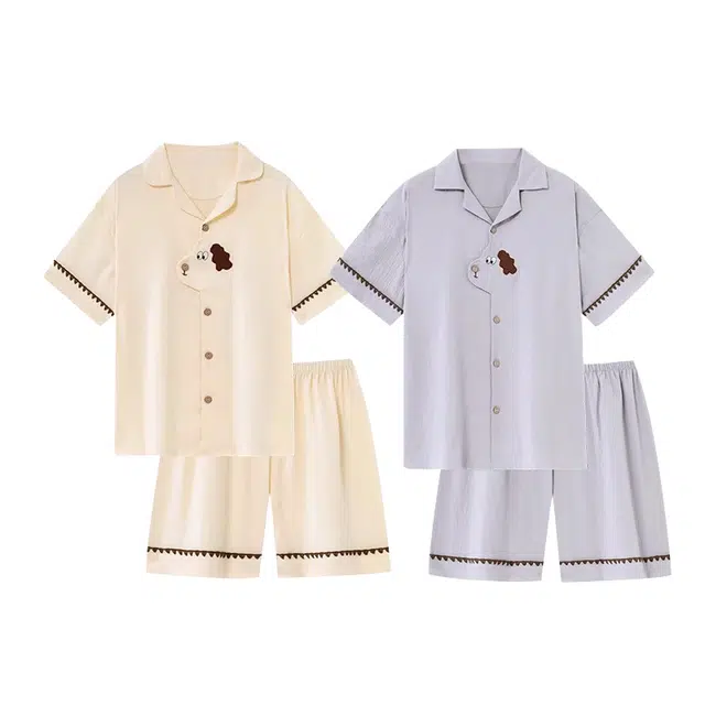 俏韵 情侣短袖云朵棉可爱小狗可外穿家居服夏季睡衣套装 男女同款