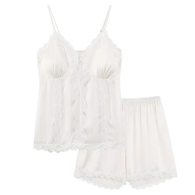 俏韵 带胸垫吊带无袖性感纯欲风家居服可外穿睡衣套装 女款