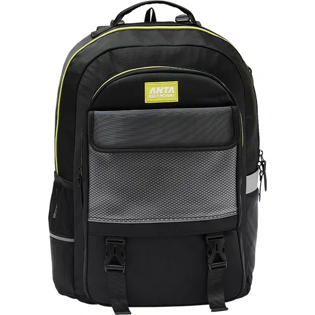 安踏儿童 护脊平衡拉链开合 织物 双肩包 常规 儿童款 黑色