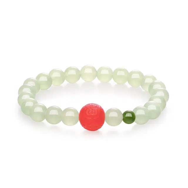 【戴它招财暴富】 金六福吉祥 新中式国潮六字真言福转运珠手饰 高级轻奢纳平安#好运天然 岫玉（蛇纹石玉） 手串 男女同款情侣款