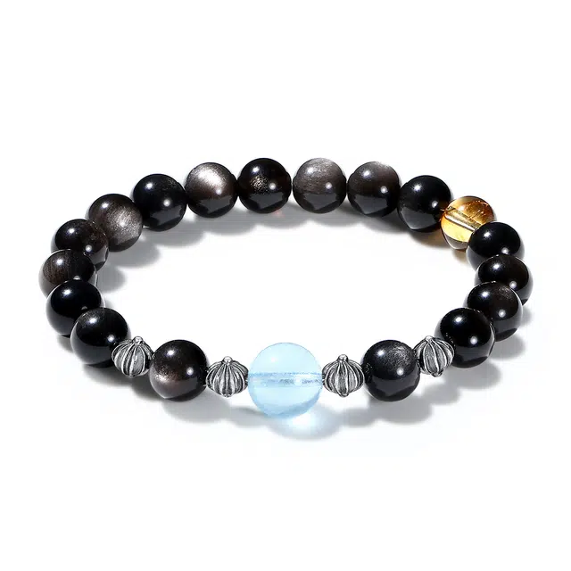 【普陀山官方已过香】 普陀山文创 新中式精致个性百搭 时来好运转运珠佛珠 运气炸裂 前途似锦 黑曜石 手串 男女同款情侣款