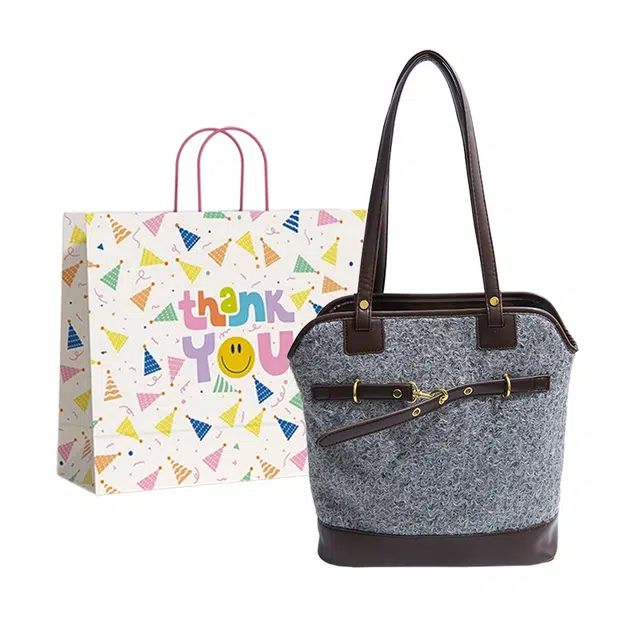 三只小鸭 大容量腋下托特包复古时尚 毛呢 单肩包 常规 女款 卡其豹纹/灰豹纹/灰/蓝格/绿格