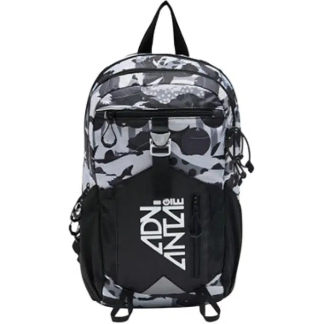 安踏儿童 大容量防泼水轻便 织物 双肩包 常规 青少年 黑色满印