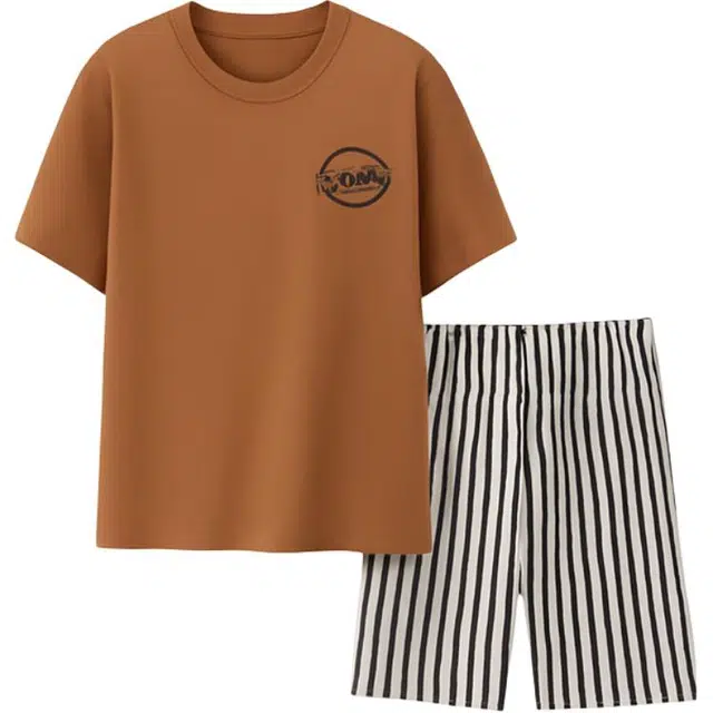 潞优野 短袖短裤薄款休闲可外穿家居服夏季睡衣套装 男款