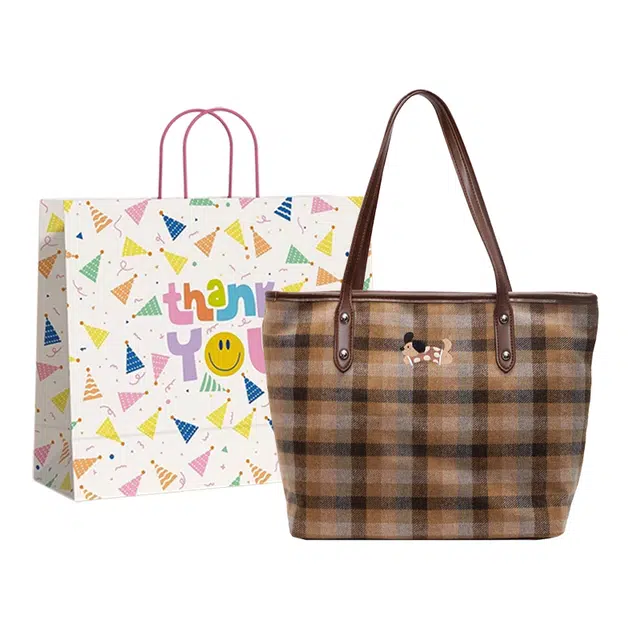 三只小鸭 卡通可爱通勤托特包 绒 单肩包 常规 女款 黑猫/波点够