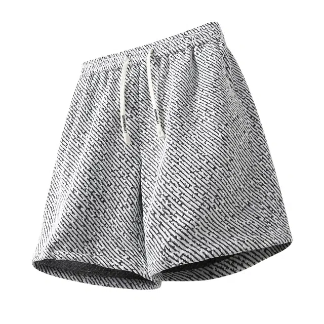 吾皇猫 美式高街潮牌中腰抽绳系带舒适薄款透气五分休闲短裤 男女同款
