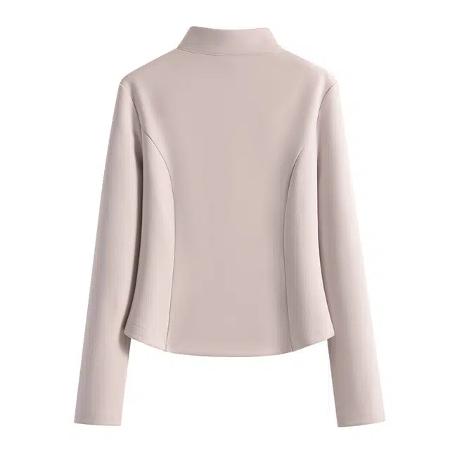 雅鹿 纯色立领女时尚韩版宽松慵懒风开衫卫衣 女款