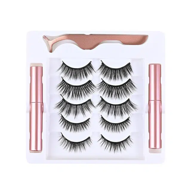 计轩 免胶免卸卷翘磁吸假睫毛 单簇自然纤长款