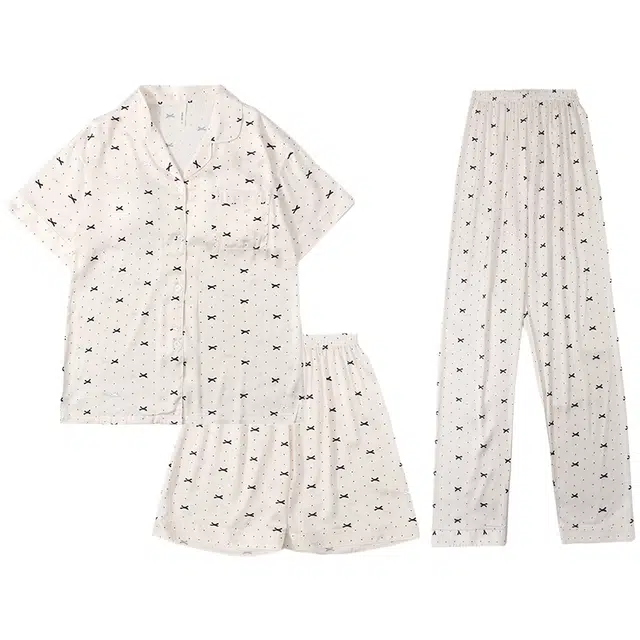 好福份 带胸垫韩式风可爱简约时尚满印睡衣套装 女款