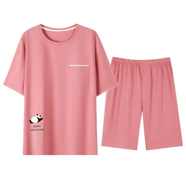 睦隆世家 短袖短裤带胸垫可外穿睡衣套装 女款