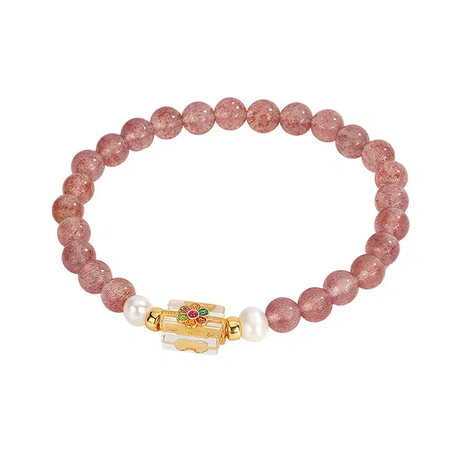 尚仟伊 新中式国风小众设计精致可爱遇见#好运天然 草莓晶 手串 女款