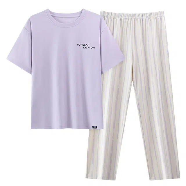 睦隆世家 纯棉卡通短袖薄款家居服睡衣套装 女款