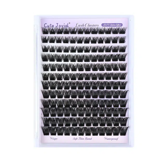 计轩 分段式细黑梗设计仿真自然立体感假睫毛 单簇