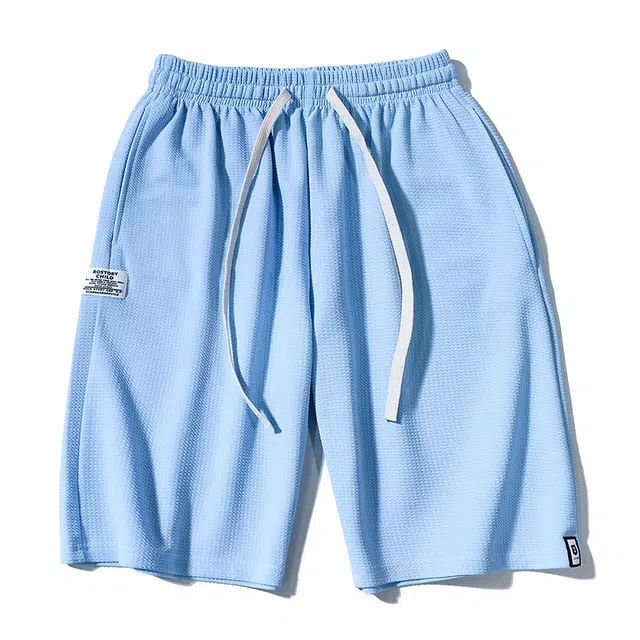 乱步 夏季肌理感泡泡布个性五分冰丝薄款宽松直筒运动裤学生潮流沙滩裤篮球休闲短裤 男女同款