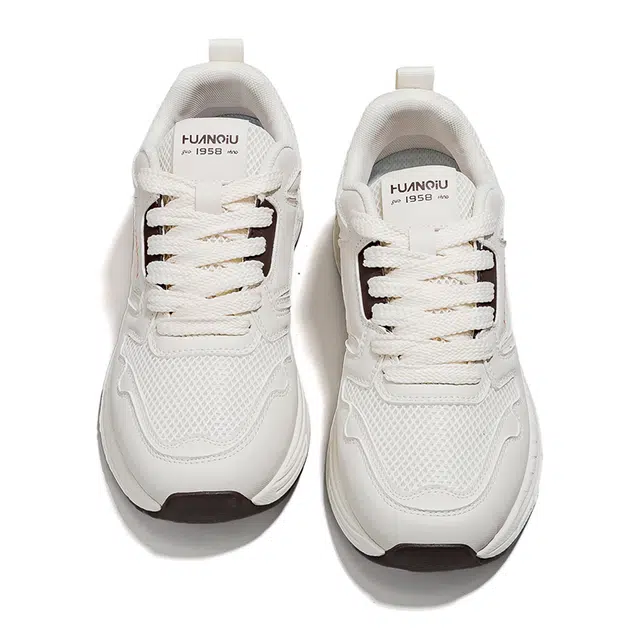 HUANQIU Casual Low Top Sneakers Beige