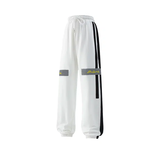 红蜻蜓 潮流时尚印花束脚裤松紧腰抽绳宽松休闲裤 女款