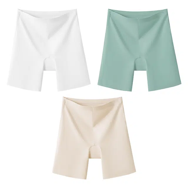 二三二三 冰丝无痕收腹三角裤日常穿着清爽四角裤纯色日常穿搭潮流百搭时尚亲肤不夹臀内裤 女款 组合装