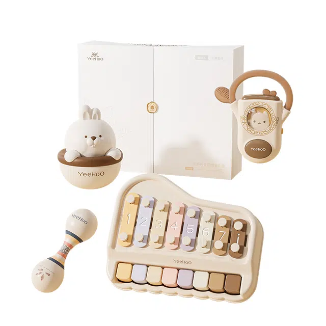 英氏 音乐启蒙沙锤摇铃八音手敲琴不倒翁 早教益智玩具