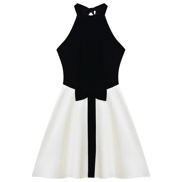 怪力萝莉 法式小众气质女夏收腰修身显瘦白色露肩挂脖裙子吊带连衣裙 女款