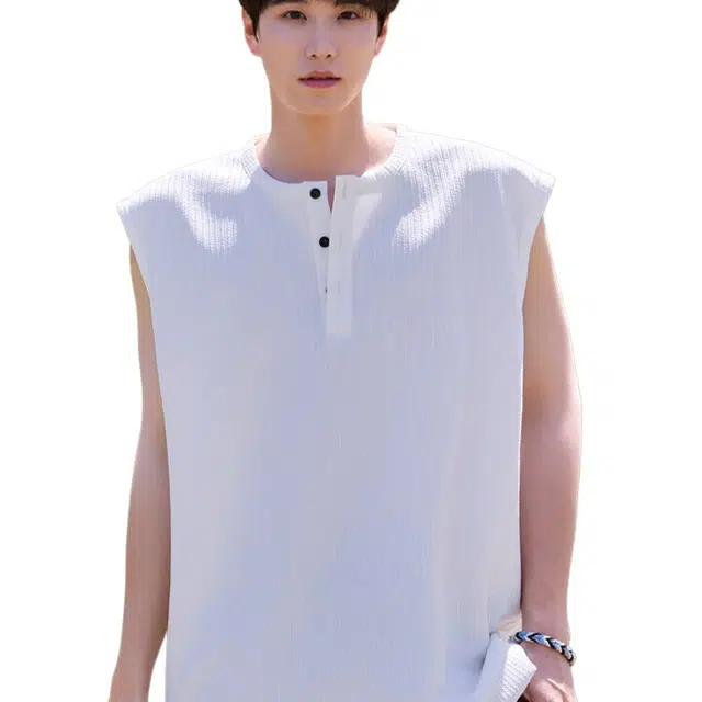 佐菲利 港风华夫格纯色凉感透气无袖时尚百搭简约户外运动风健身坎肩潮流背心 男女同款