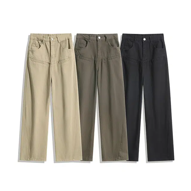 欧路得 美式工装潮牌高街微喇直筒春秋季长裤休闲裤 男款