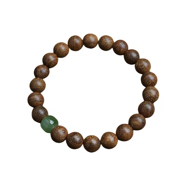 湘喜 文玩佛珠盘玩转运珠平安纳福新中式国潮简约百搭素净感念珠老料纯手工打磨文玩#好运 金丝檀木 手串 男女同款情侣款