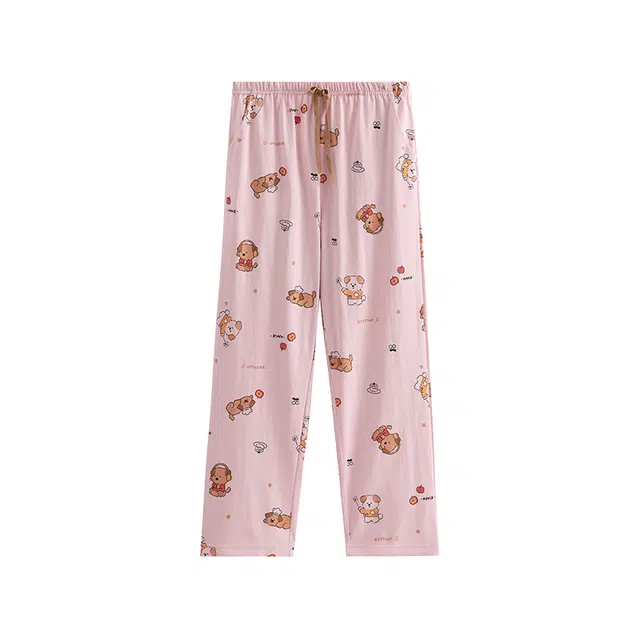 芬腾 薄款纯棉长裤可爱休闲透气加大码外穿家居裤睡裤 女款