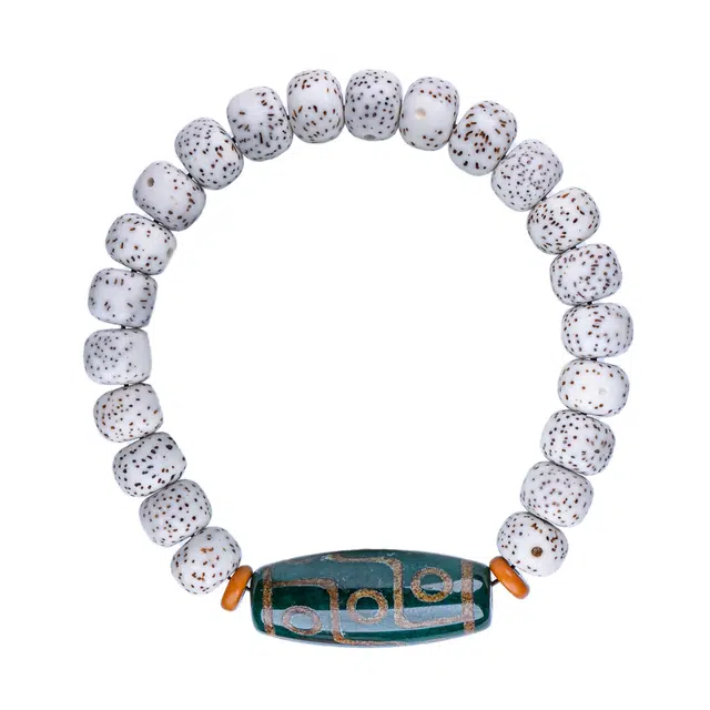 仙友 国潮新中式招财纳福绿九眼珠单圈文玩佛珠饰品八方来财念珠转运开运考公上岸盘玩#好运 星月菩提 手串 男女同款情侣款