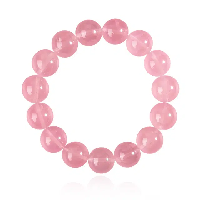 一世倾 中式美学招桃花甜美在逃公主仙气飘飘简约风转运樱花粉时来运转清冷高级感女生告白好运天然 粉水晶 手串 男女同款情侣款