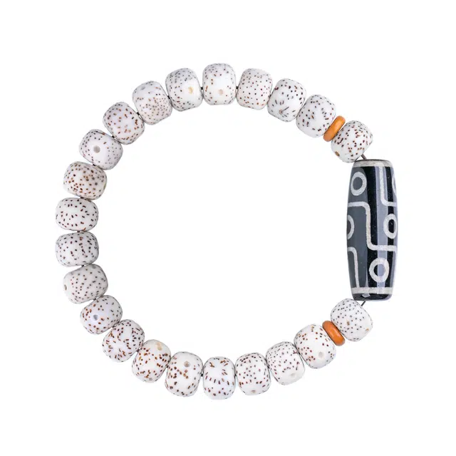 素于 国潮新中式单圈天珠文玩佛珠八方来财念珠轻奢高级时尚百搭上岸盘玩#好运 星月菩提 手串 男女同款情侣款