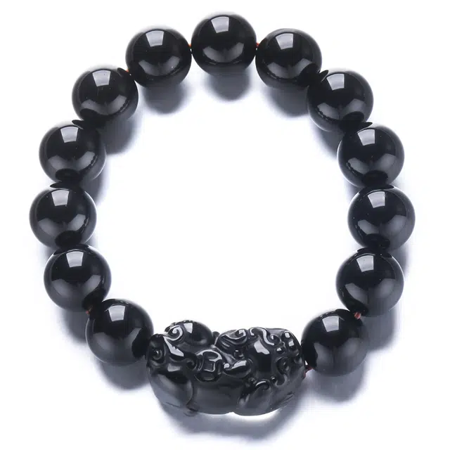 妍韵珠宝 经典大气 新中式国潮国风转运珠 小众高级感 优雅气质显白#好运 黑曜石 手串 男女同款情侣款